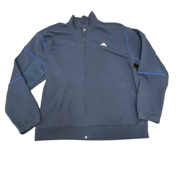 Adidas Navy Sport Jacket Full Zip Parley Ocean Plastic Ecologic Men’s Size XL - Picture 1 of 8